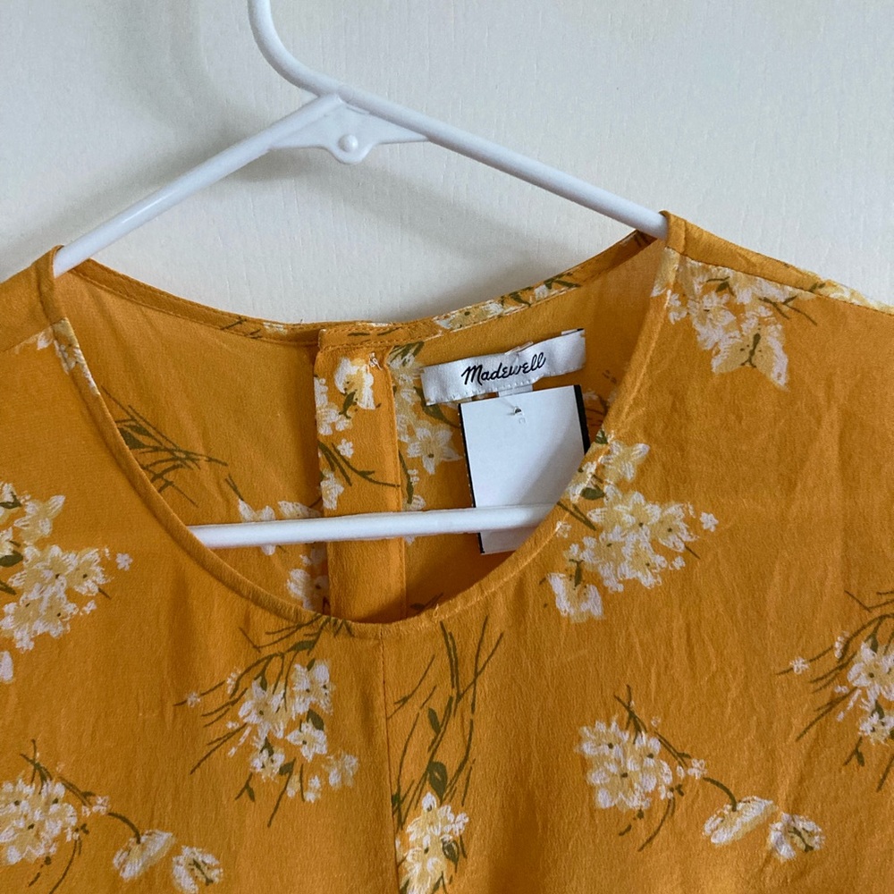 Beautiful mustard yellow 100% silk madewell top